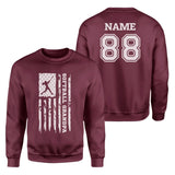 Softball Grandpa Vertical Flag With Softball Player Name on a Sweatshirt with a White Graphic