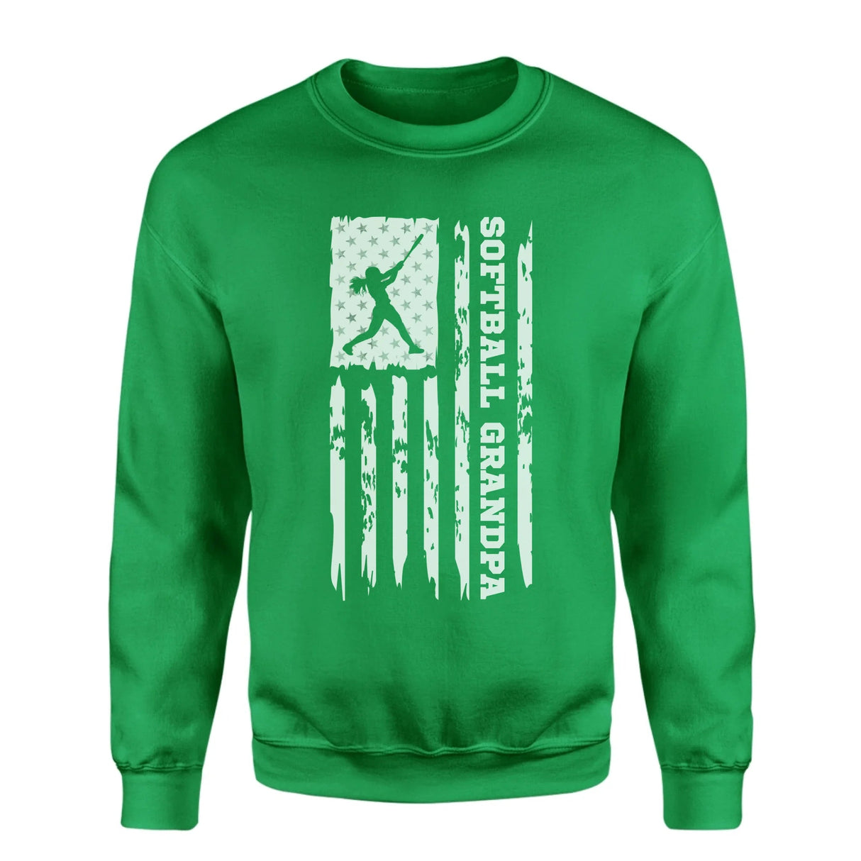 Softball Grandpa Vertical Flag on a Sweatshirt with a White Graphic