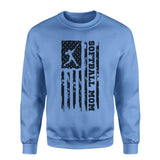 Softball Mom Vertical Flag on a Sweatshirt with a Black Graphic