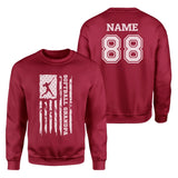 Softball Grandpa Vertical Flag With Softball Player Name on a Sweatshirt with a White Graphic