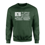 Softball Grandpa Horizontal Flag on a Sweatshirt with a White Graphic