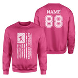Softball Grandpa Vertical Flag With Softball Player Name on a Sweatshirt with a White Graphic