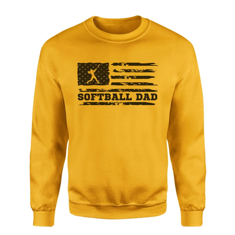 Softball Dad Horizontal Flag on a Sweatshirt with a Black Graphic