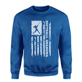 Softball Grandma Vertical Flag on a Sweatshirt with a White Graphic
