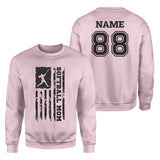 Softball Mom Vertical Flag With Softball Player Name on a Sweatshirt with a Black Graphic
