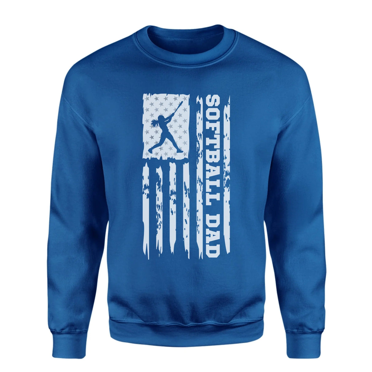 Softball Dad Vertical Flag on a Sweatshirt with a White Graphic