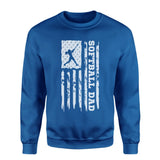 Softball Dad Vertical Flag on a Sweatshirt with a White Graphic