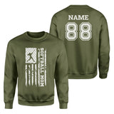 Softball Mom Vertical Flag With Softball Player Name on a Sweatshirt with a White Graphic