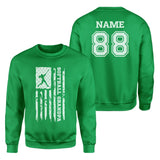 Softball Grandpa Vertical Flag With Softball Player Name on a Sweatshirt with a White Graphic