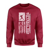 Softball Dad Vertical Flag on a Sweatshirt with a White Graphic
