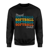 Personalized Softball Softball Softball on a Sweatshirt With Mascot and Softball Player Name on a Sweatshirt