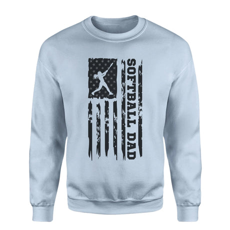 Softball Dad Vertical Flag on a Sweatshirt with a Black Graphic