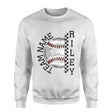 Personalized Softball on a Sweatshirt With Team and Softball Player Name on a Sweatshirt