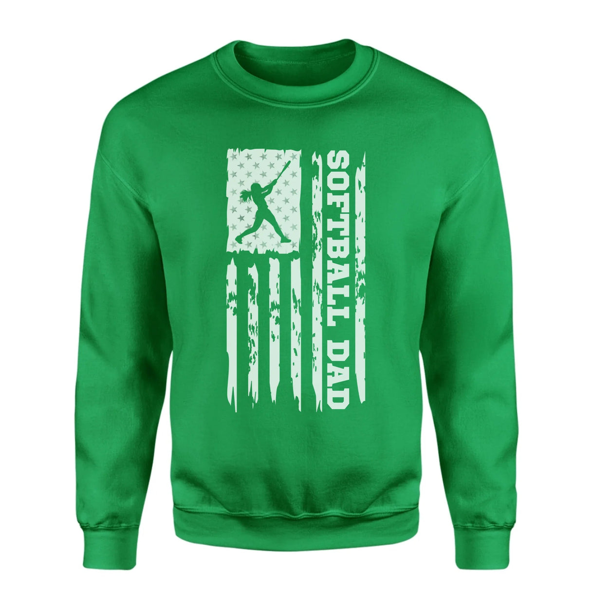 Softball Dad Vertical Flag on a Sweatshirt with a White Graphic