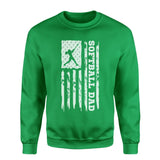 Softball Dad Vertical Flag on a Sweatshirt with a White Graphic