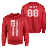Softball Grandpa Vertical Flag With Softball Player Name on a Sweatshirt with a White Graphic