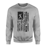 Softball Mom Vertical Flag on a Sweatshirt with a Black Graphic