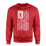 Softball Grandma Vertical Flag on a Sweatshirt with a White Graphic