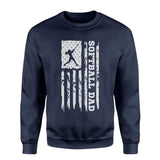 Softball Dad Vertical Flag on a Sweatshirt with a White Graphic