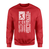 Softball Dad Vertical Flag on a Sweatshirt with a White Graphic