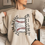 Personalized Softball on a Sweatshirt With Team and Softball Player Name on a Sweatshirt