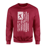 Softball Grandma Vertical Flag on a Sweatshirt with a White Graphic