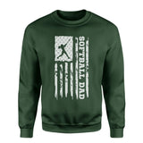Softball Dad Vertical Flag on a Sweatshirt with a White Graphic