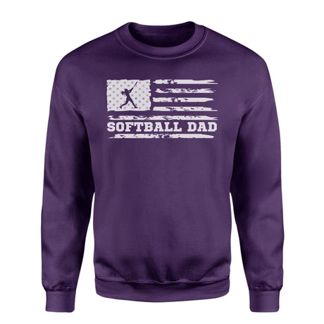 Softball Dad Horizontal Flag on a Sweatshirt with a White Graphic