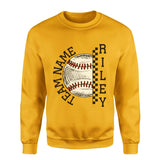 Personalized Softball on a Sweatshirt With Team and Softball Player Name on a Sweatshirt