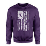Softball Mom Vertical Flag on a Sweatshirt with a White Graphic