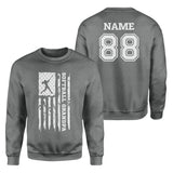 Softball Grandpa Vertical Flag With Softball Player Name on a Sweatshirt with a White Graphic
