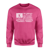 Softball Grandpa Horizontal Flag on a Sweatshirt with a White Graphic