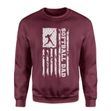 Softball Dad Vertical Flag on a Sweatshirt with a White Graphic