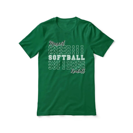 Custom Softball Shirt With Mascot and Softball Player Name on a Unisex T-Shirt