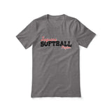 Custom Softball Mascot and Softball Player Name on a Unisex T-Shirt with a Black Graphic