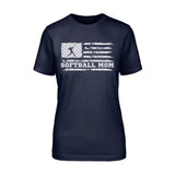 Softball Mom Horizontal Flag on a Unisex T-Shirt with a White Graphic
