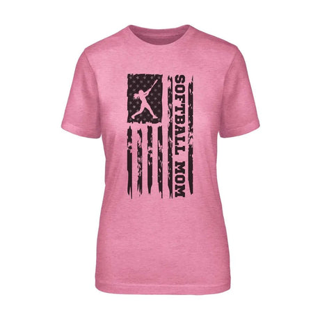 Softball Mom Vertical Flag on a Unisex T-Shirt with a Black Graphic