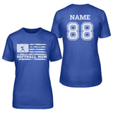 Softball Mom Horizontal Flag With Softball Player Name on a Unisex T-Shirt with a White Graphic