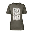 Softball Mom Vertical Flag on a Unisex T-Shirt with a White Graphic