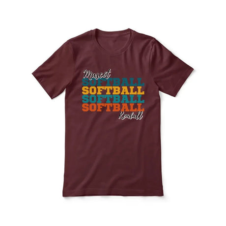 Personalized Softball Softball Softball Shirt With Mascot and Softball Player Name on a Unisex T-Shirt