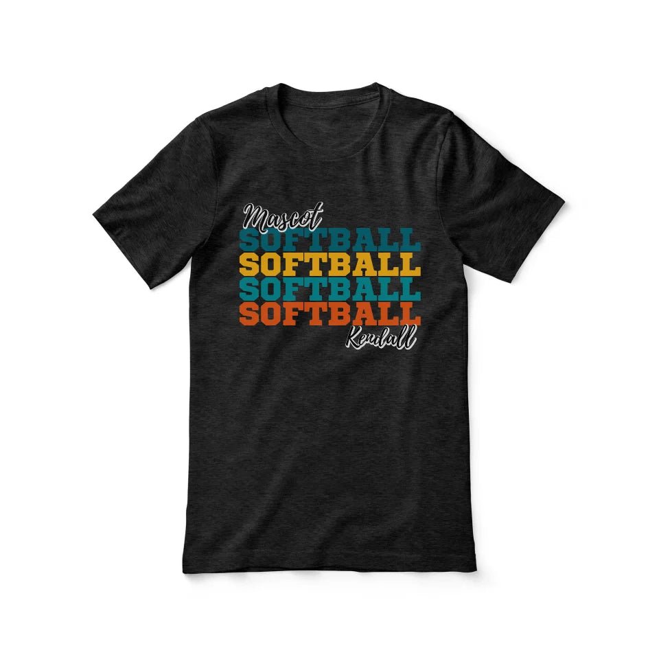 Personalized Softball Softball Softball Shirt With Mascot and Softball Player Name on a Unisex T-Shirt