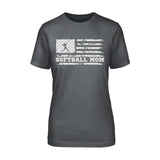 Softball Mom Horizontal Flag on a Unisex T-Shirt with a White Graphic