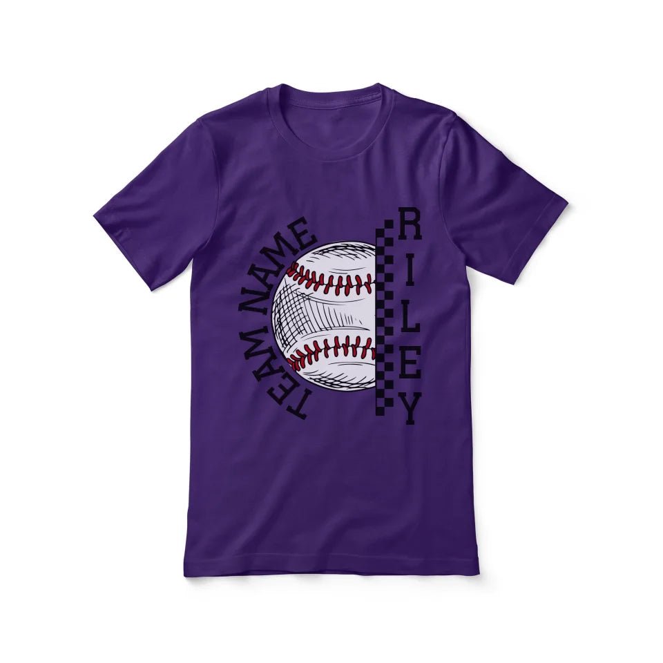 Personalized Softball Shirt With Team and Softball Player Name on a Unisex T-Shirt