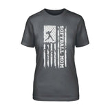 Softball Mom Vertical Flag on a Unisex T-Shirt with a White Graphic