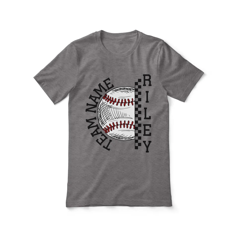 Personalized Softball Shirt With Team and Softball Player Name on a Unisex T-Shirt