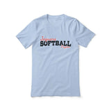 Custom Softball Mascot and Softball Player Name on a Unisex T-Shirt with a Black Graphic