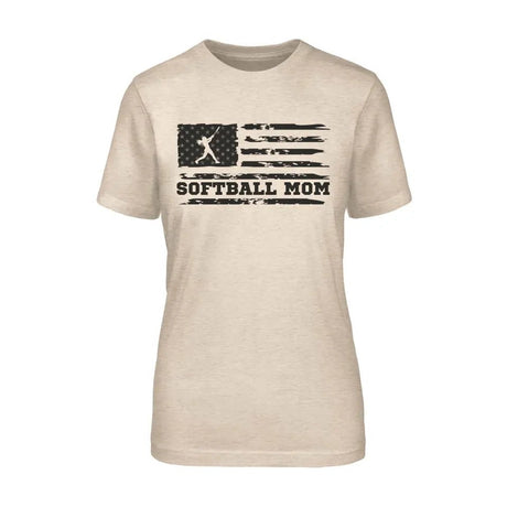 Softball Mom Horizontal Flag on a Unisex T-Shirt with a Black Graphic