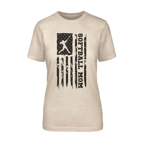 Softball Mom Vertical Flag on a Unisex T-Shirt with a Black Graphic