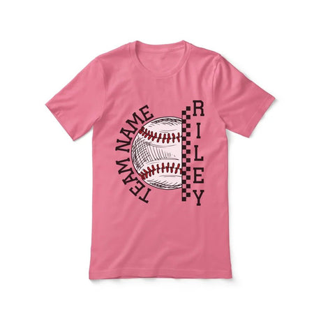 Personalized Softball Shirt With Team and Softball Player Name on a Unisex T-Shirt