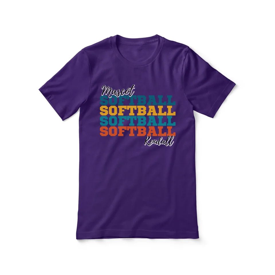 Personalized Softball Softball Softball Shirt With Mascot and Softball Player Name on a Unisex T-Shirt